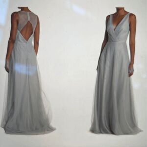 Monique Lhuillier Blue Maxi Dress